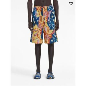 Marni
graphic-print drop-crotch shorts